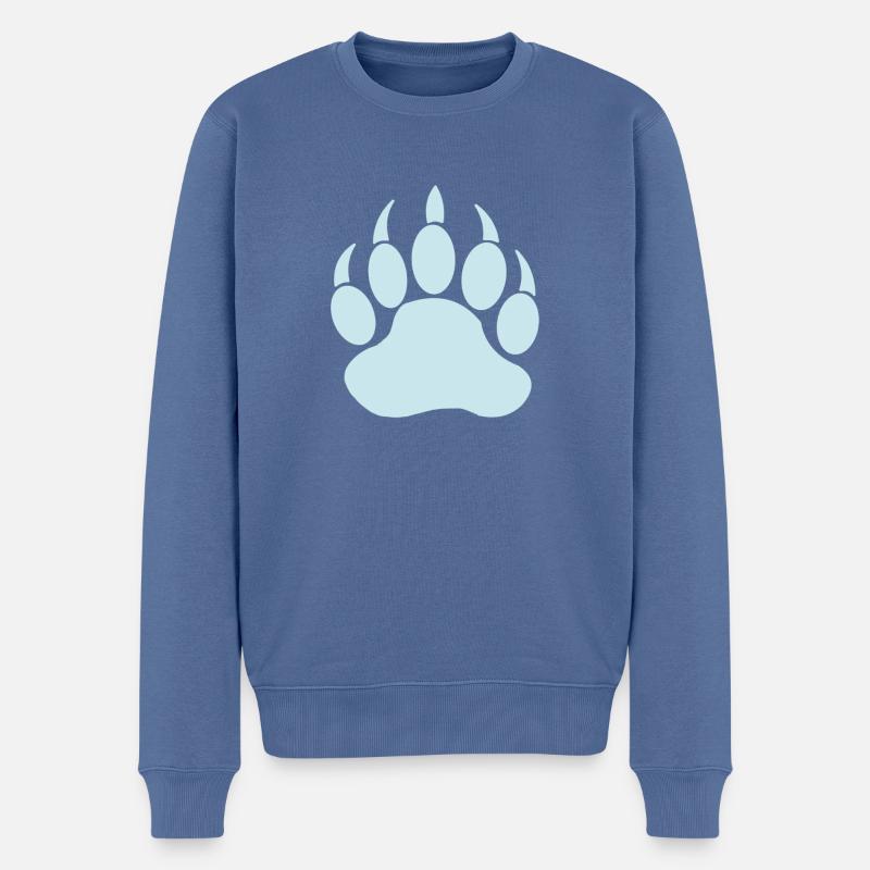 Bären Kralle - Männer Premium Bio Pullover - Taubenblau