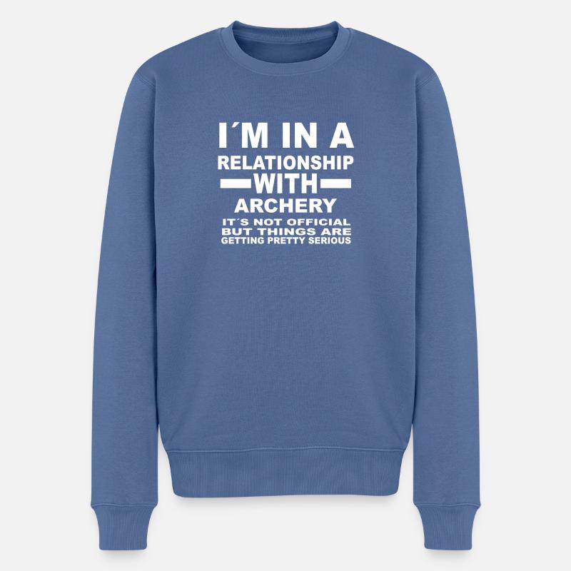 relationship with ARCHERY - Männer Premium Bio Pullover - Taubenblau