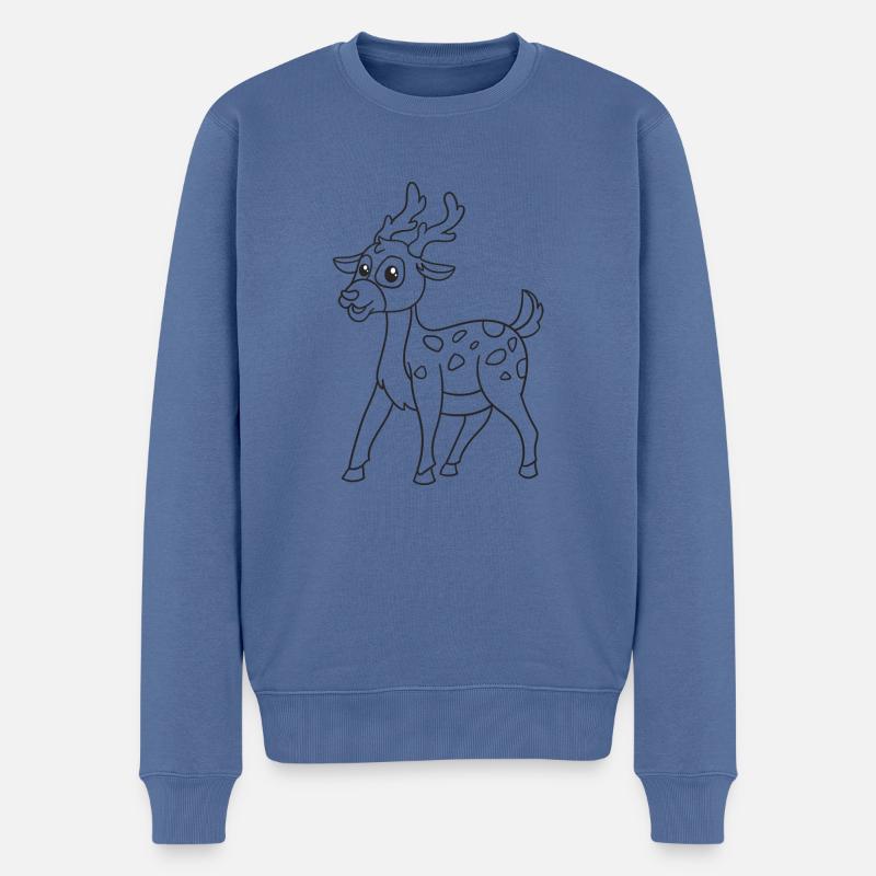 Reh, Rehe, Hirsche, Geschenk - Männer Premium Bio Pullover - Taubenblau