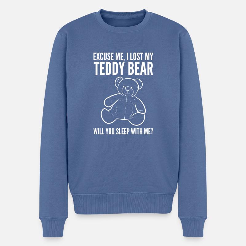 Verlorener Teddybär Nette und Flirt Geschenk - Männer Premium Bio Pullover - Taubenblau
