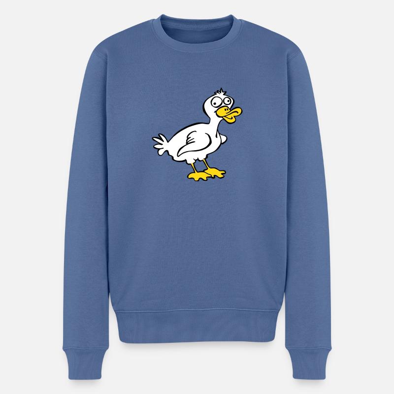 Doofe Ente - Männer Premium Bio Pullover - Taubenblau