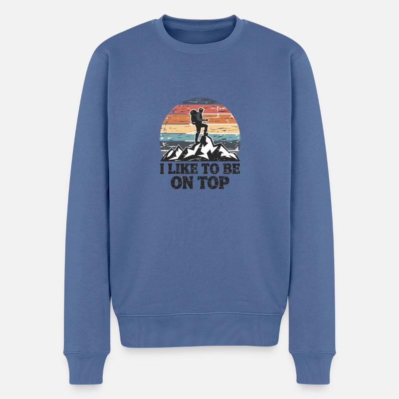 Berggipfel Gipfel Bergsteigen Klettern Kletterer - Männer Premium Bio Pullover - Taubenblau