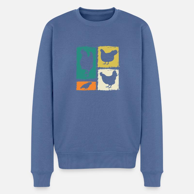 Poules Poule - Pull Premium bio Homme - bleu pigeon