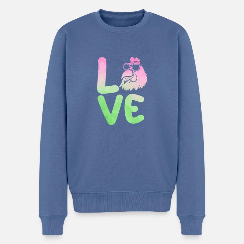 Poules Poule - Pull Premium bio Homme - bleu pigeon