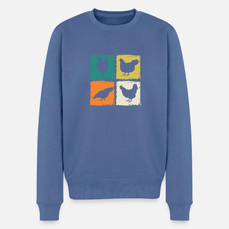 Poules Poule - Pull Premium bio Homme - bleu pigeon