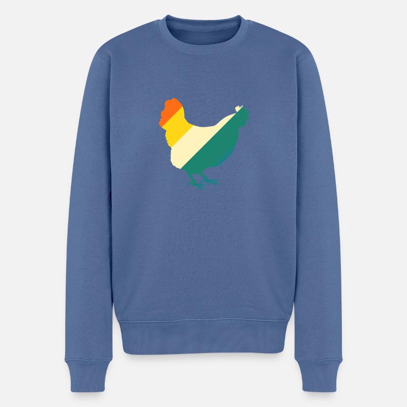 Poules Poule - Pull Premium bio Homme - bleu pigeon