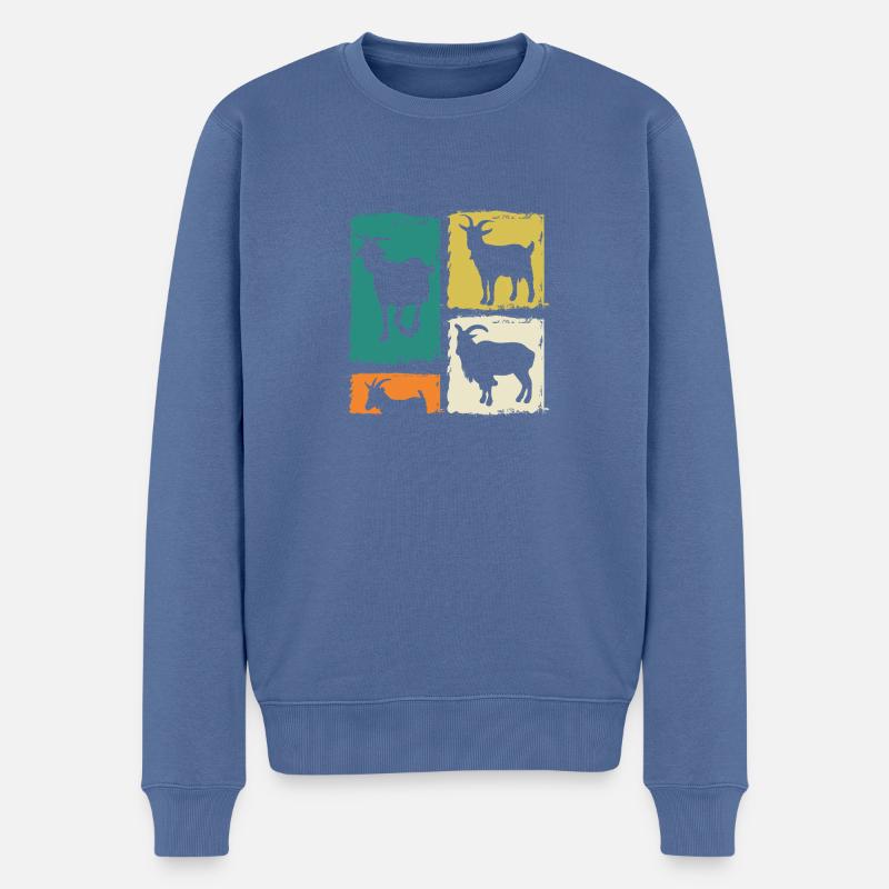 Chèvres - Pull Premium bio Homme - bleu pigeon