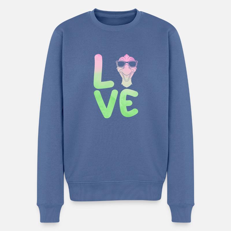 Gans - Männer Premium Bio Pullover - Taubenblau