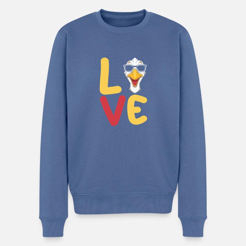 Gans - Männer Premium Bio Pullover - Taubenblau