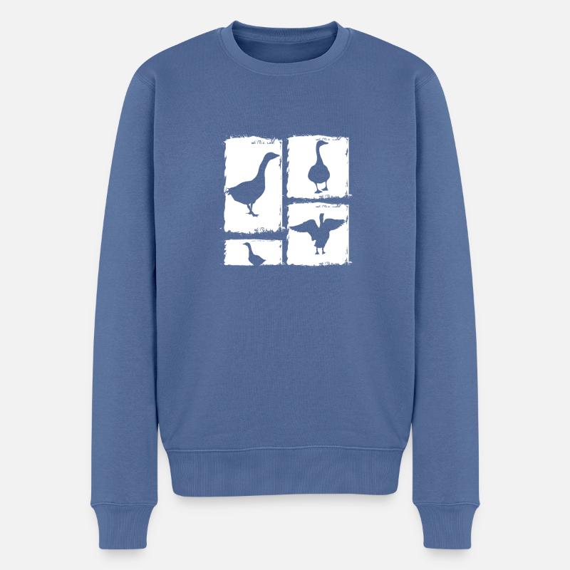 Oie - Pull Premium bio Homme - bleu pigeon