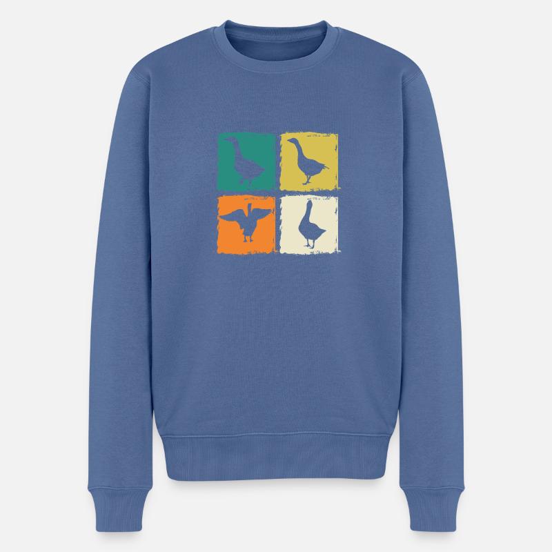 Oie - Pull Premium bio Homme - bleu pigeon