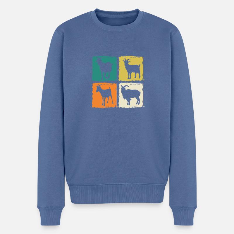 Ziegen - Männer Premium Bio Pullover - Taubenblau