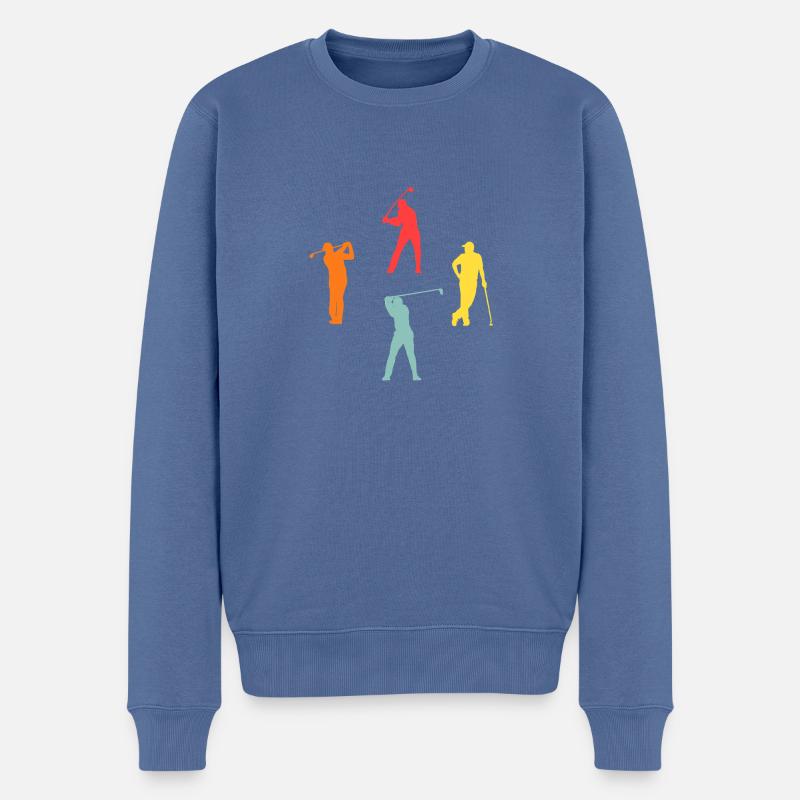 Golfspieler Evolution Golf - Männer Premium Bio Pullover - Taubenblau