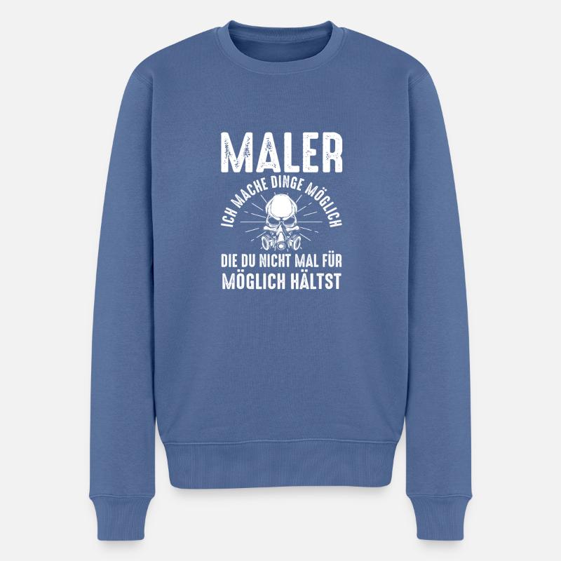 Master Painter Journeyman Painter - Men's Premium Organic Jumper - stone blue