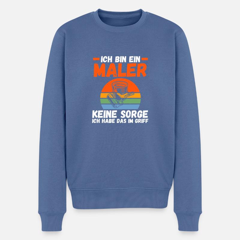 Master Painter Journeyman Painter - Men's Premium Organic Jumper - stone blue