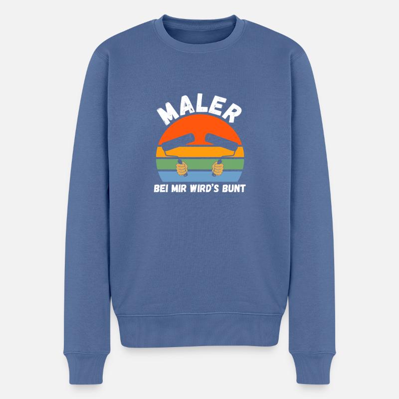 Maître Peintre Compagnon Peintre - Pull Premium bio Homme - bleu pigeon