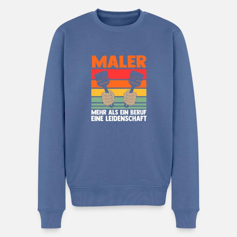 Maître Peintre Compagnon Peintre - Pull Premium bio Homme - bleu pigeon