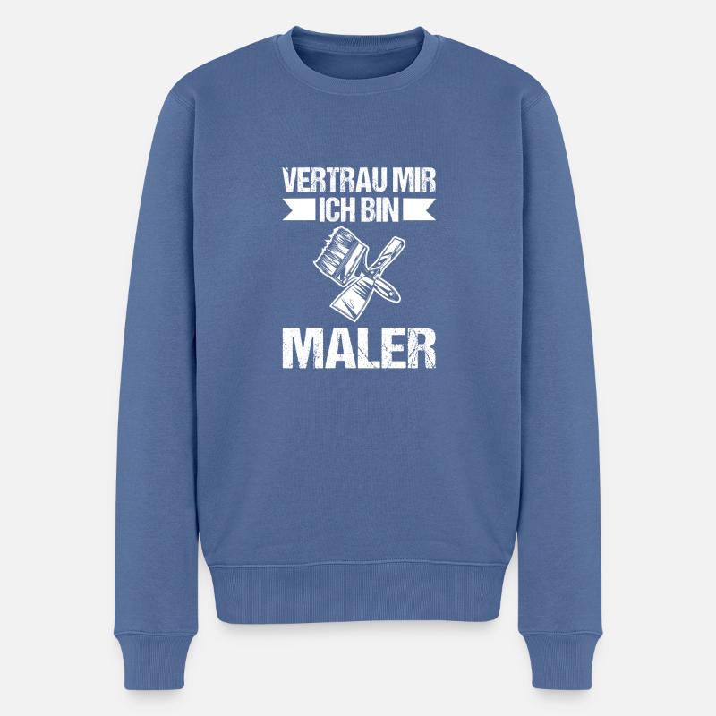 Maître Peintre Compagnon Peintre - Pull Premium bio Homme - bleu pigeon