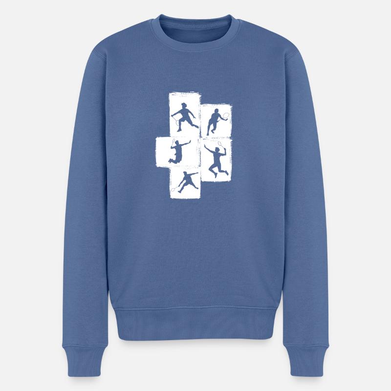 Federball Badminton - Männer Premium Bio Pullover - Taubenblau
