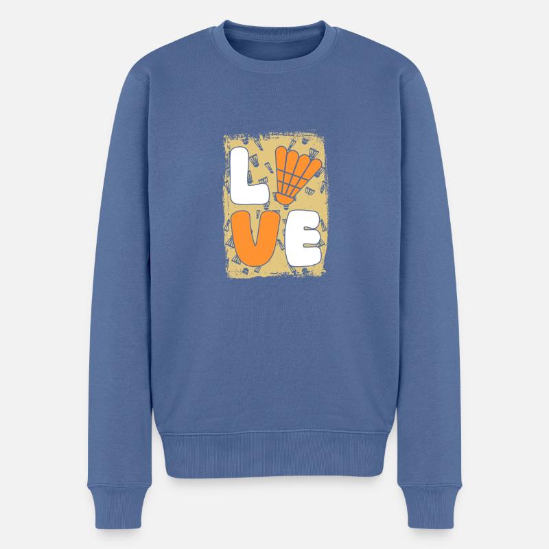 Federball Badminton - Männer Premium Bio Pullover - Taubenblau