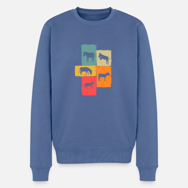 Esel - Männer Premium Bio Pullover - Taubenblau