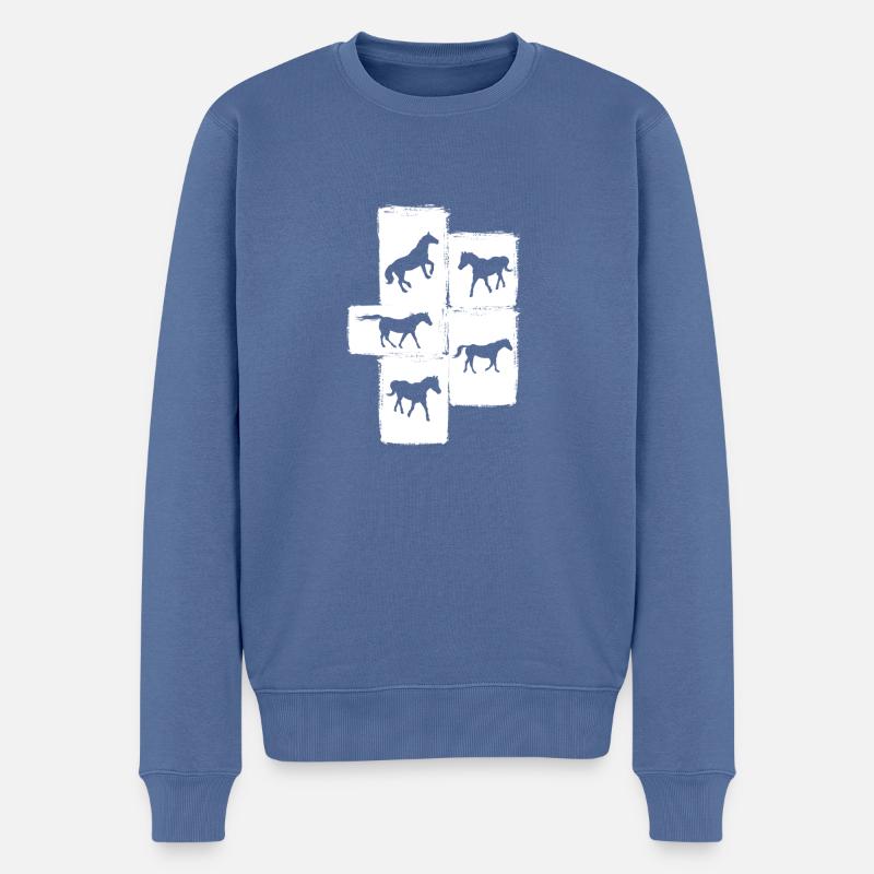 Monter à cheval - Pull Premium bio Homme - bleu pigeon