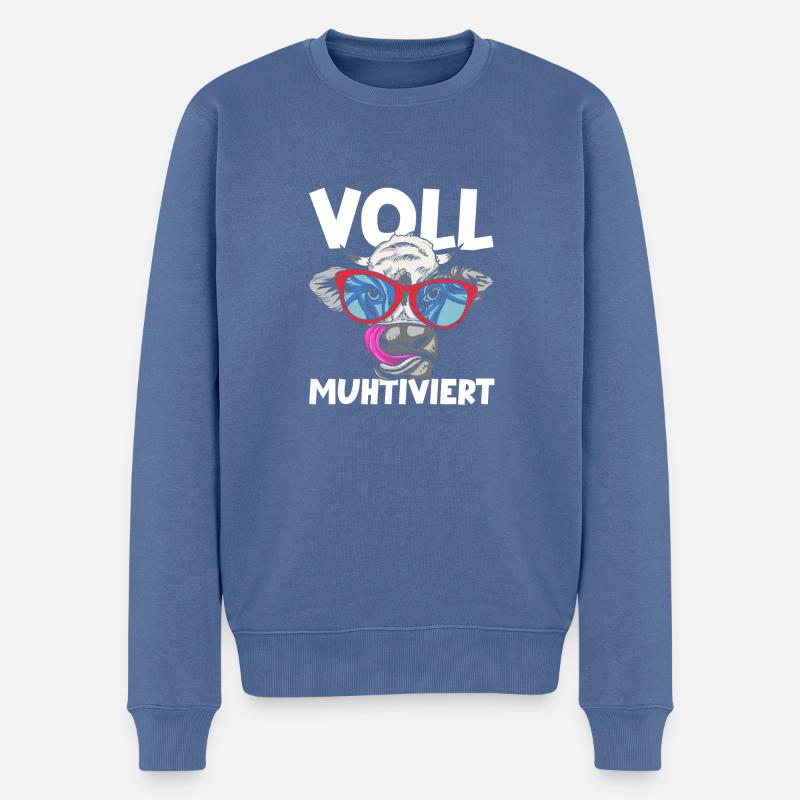 Vache entièrement mutilée - Pull Premium bio Homme - bleu pigeon