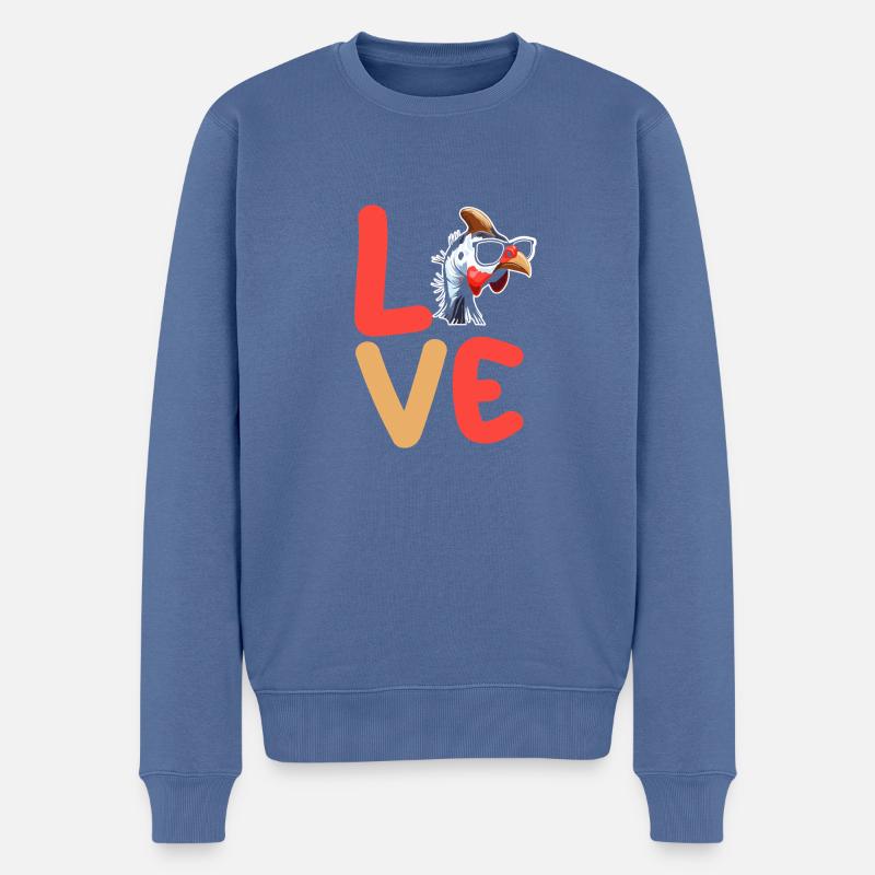 Poules Coq Pintade - Pull Premium bio Homme - bleu pigeon