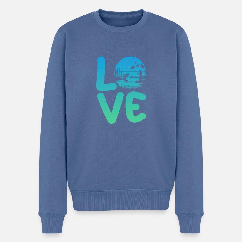 Pêche à la ligne - Pull Premium bio Homme - bleu pigeon