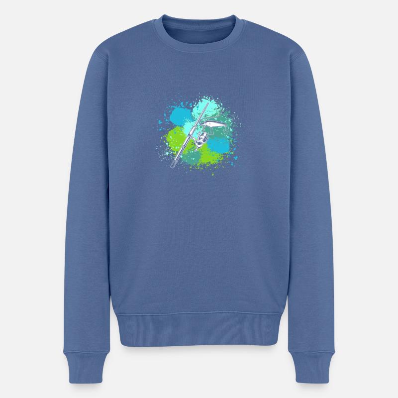 Angler Angeln - Männer Premium Bio Pullover - Taubenblau