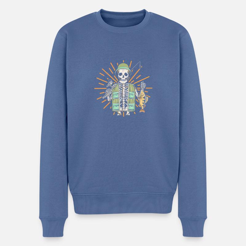 Angler Angeln - Männer Premium Bio Pullover - Taubenblau
