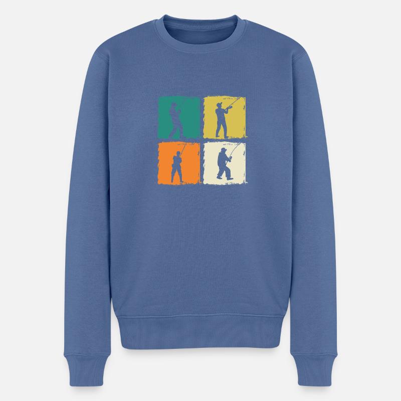 Pêche à la ligne - Pull Premium bio Homme - bleu pigeon