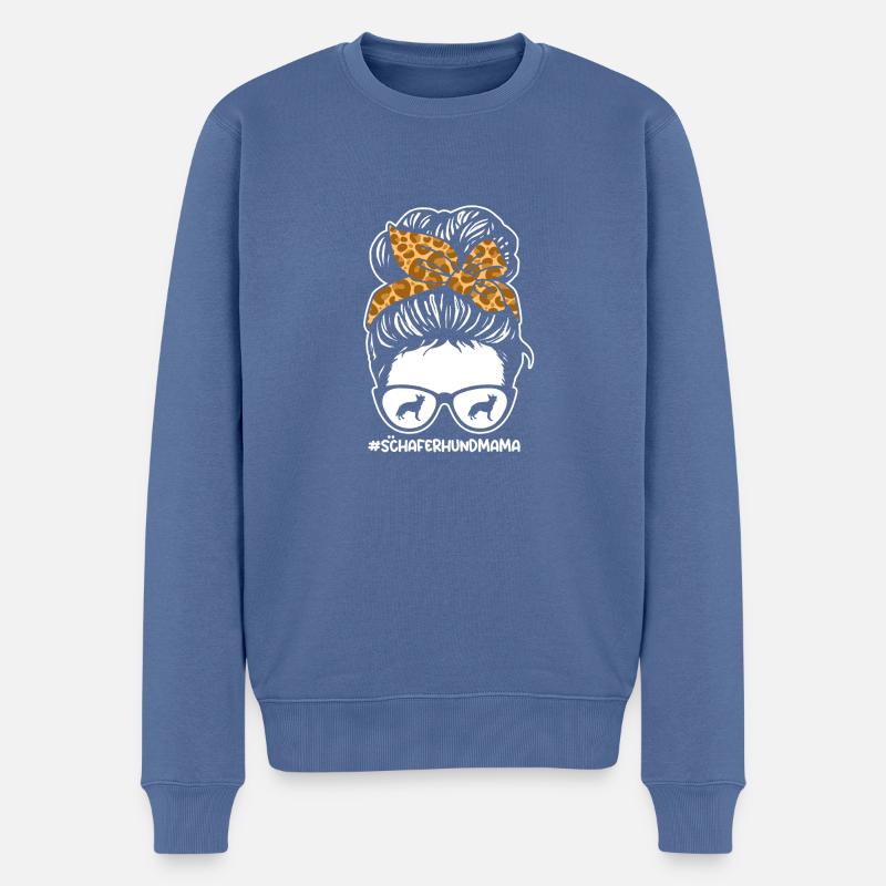Mama Mutter Hund Deutscher Schäferhund - Männer Premium Bio Pullover - Taubenblau