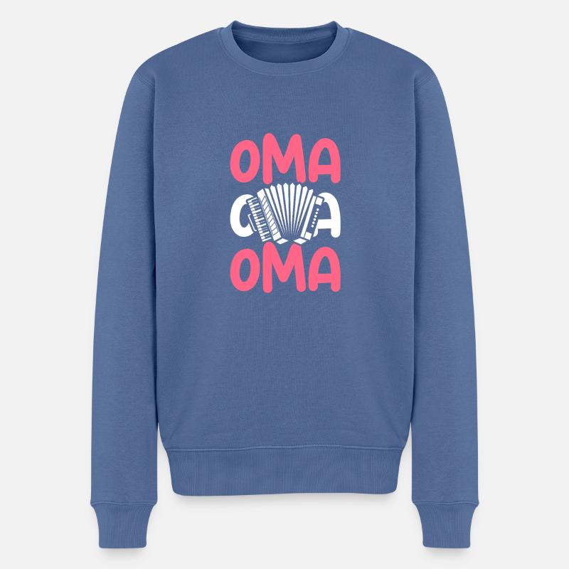 Akkordeonspieler Oma Akkordeon - Männer Premium Bio Pullover - Taubenblau