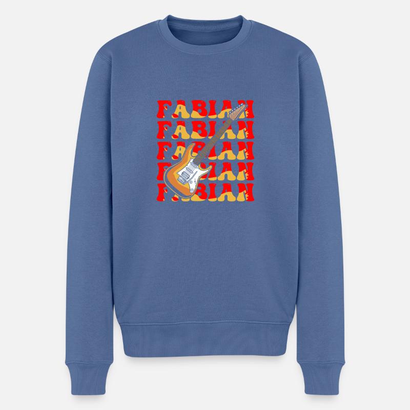 Fabian - Männer Premium Bio Pullover - Taubenblau