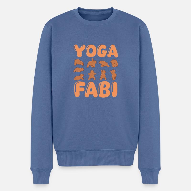 Fabian de yoga pour chats - Pull Premium bio Homme - bleu pigeon