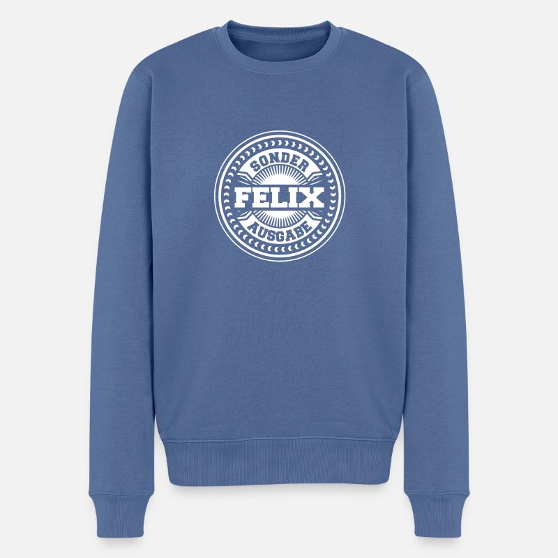 Felix - Økologisk premium-sweatshirt til mænd - dueblå