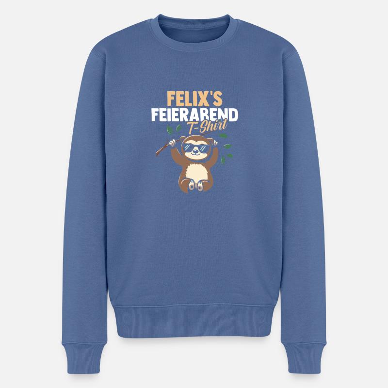 Faultier Felix - Männer Premium Bio Pullover - Taubenblau