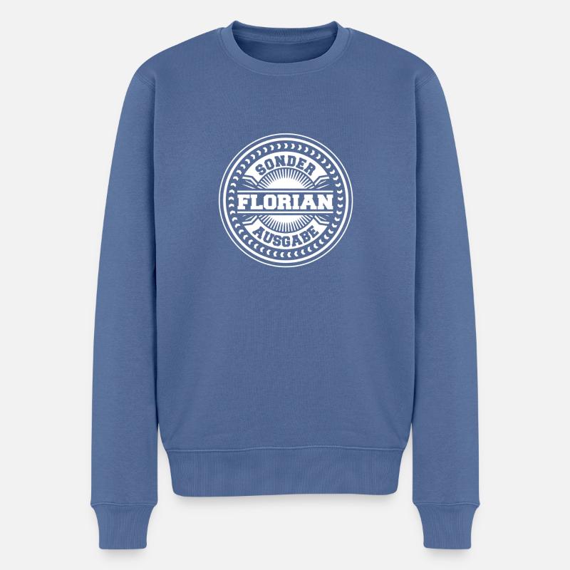 Florian - Männer Premium Bio Pullover - Taubenblau
