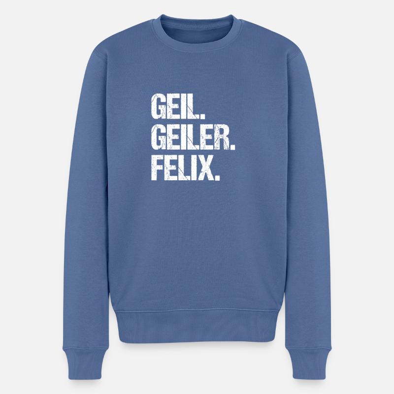 Felix - Pull Premium bio Homme - bleu pigeon