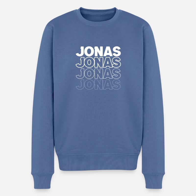 Jonas - Männer Premium Bio Pullover - Taubenblau