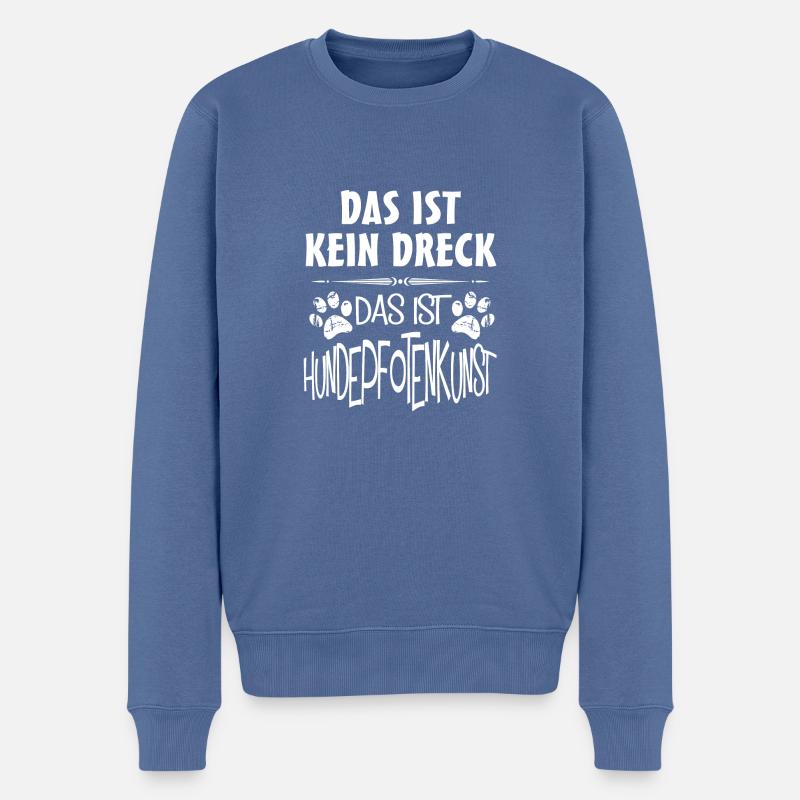 Damen Shirt Hundepfotenkunst - Männer Premium Bio Pullover - Taubenblau