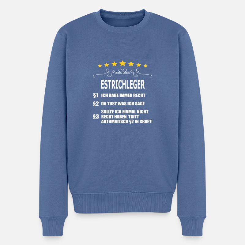 ESTRICHLEGER - Männer Premium Bio Pullover - Taubenblau