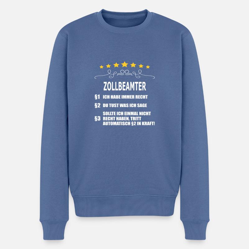 ZOLLBEAMTER - Männer Premium Bio Pullover - Taubenblau