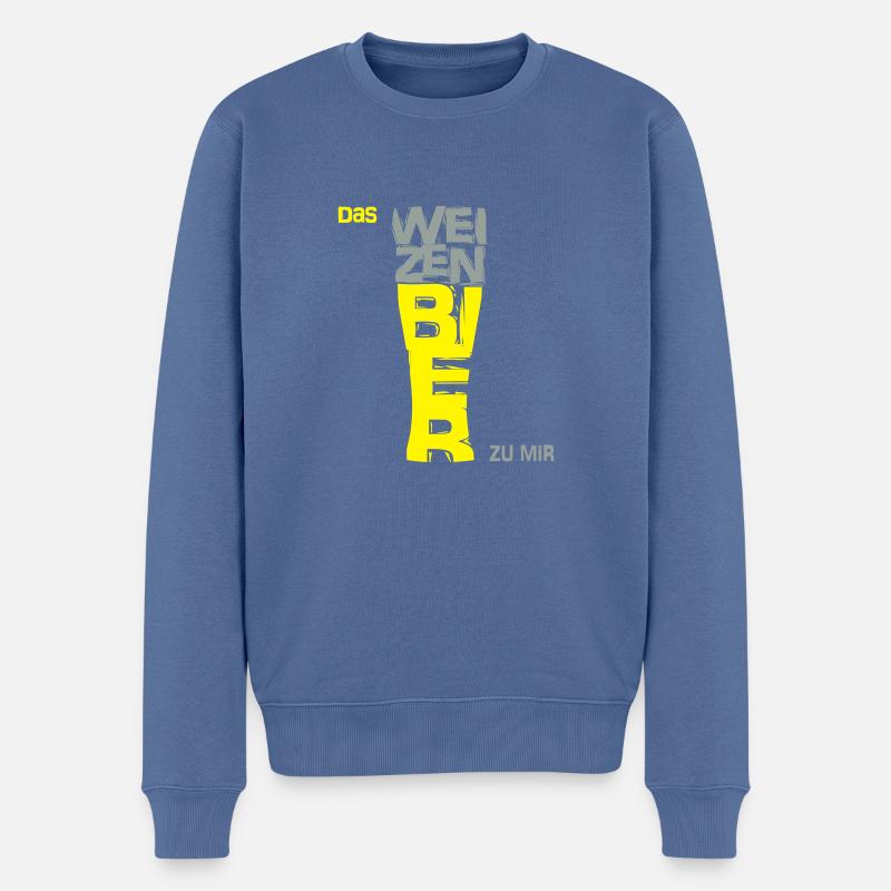 Weizenbier zu mir - Männer Premium Bio Pullover - Taubenblau