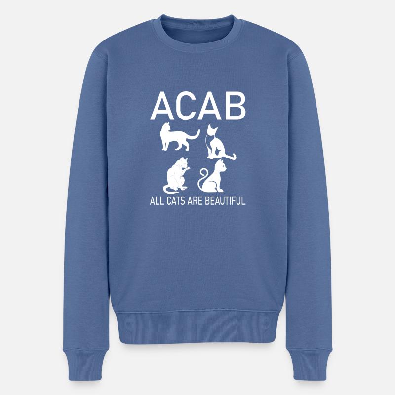Chat Katze - Pull Premium bio Homme - bleu pigeon