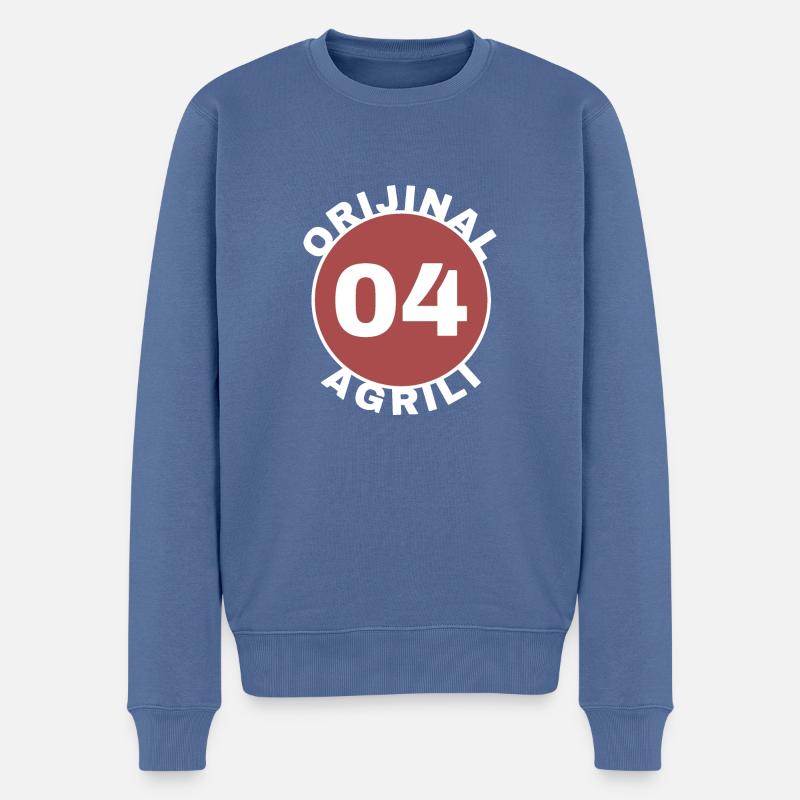 Ağrı - Männer Premium Bio Pullover - Taubenblau