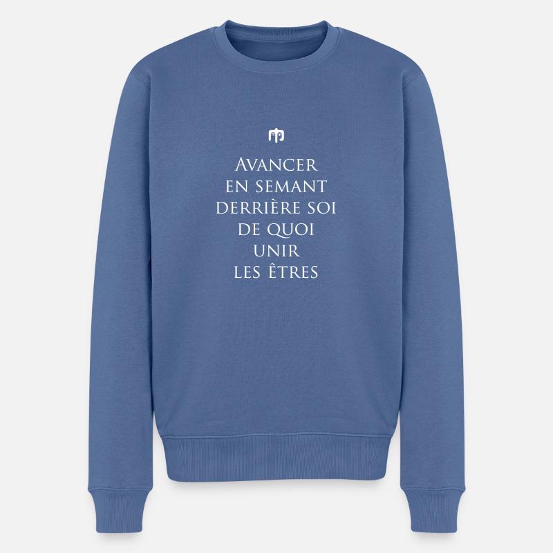 unir wite - Pull Premium bio Homme - bleu pigeon