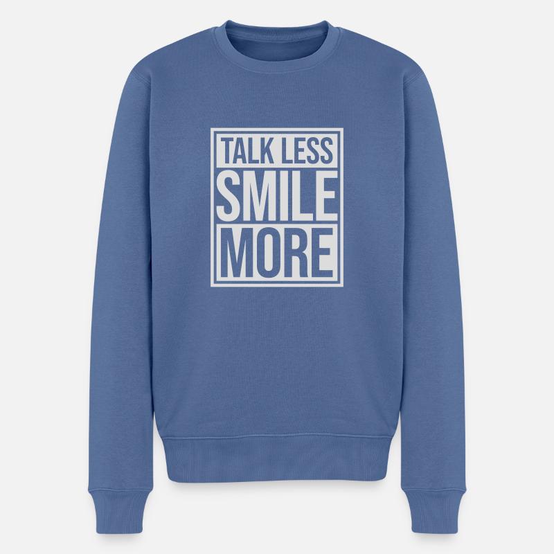 talk less smile more - Männer Premium Bio Pullover - Taubenblau