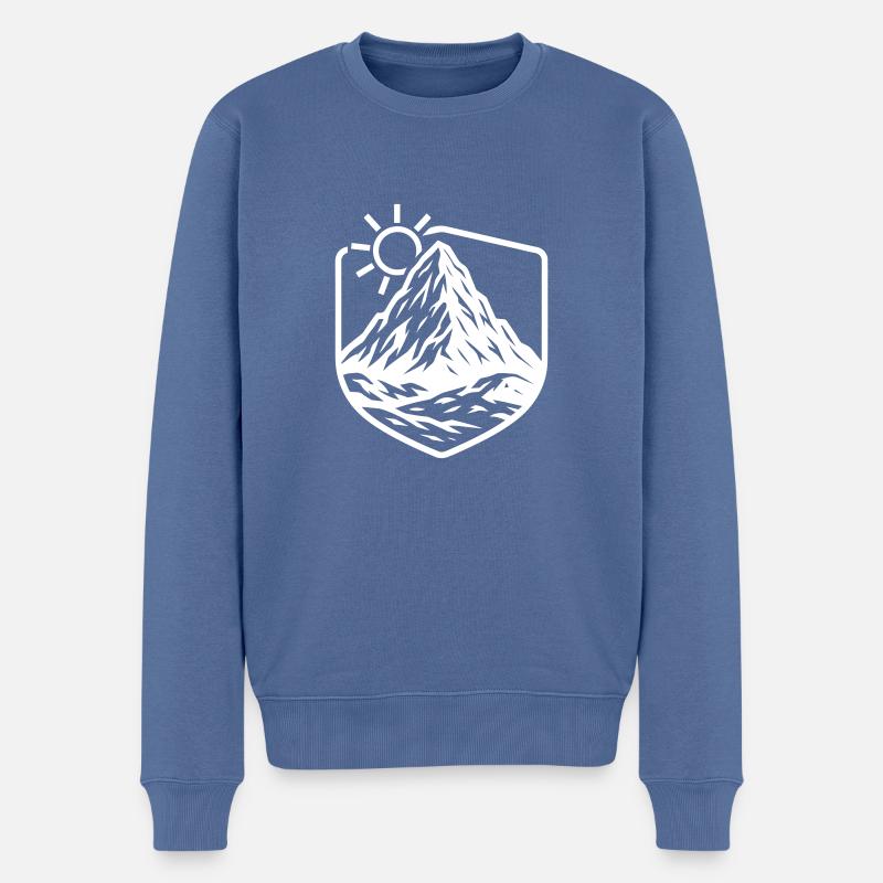 Berge Gipfel - Männer Premium Bio Pullover - Taubenblau
